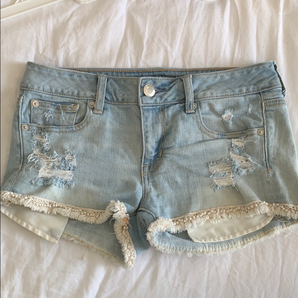 American Eagle distressed jean shorts